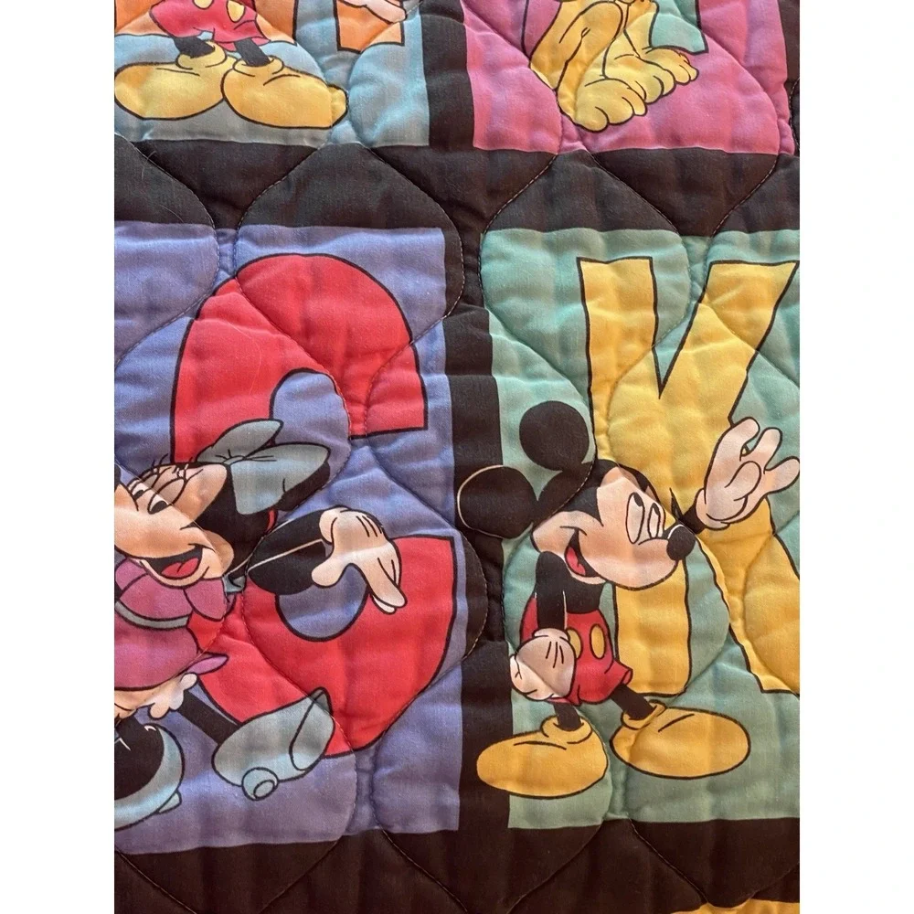 Vintage Dundee Disney Babies Crib Comforter BabyBlanket Mickey Pluto Minnie Bag5